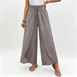 Women's Smocked Waist Wide-Leg Pants with Slit