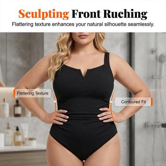 Plus Size Tummy Control One-Piece Swimsuit
