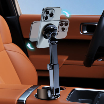 📱🚗 Suporte magnético para carro no porta-copos – estável e ajustável 360°