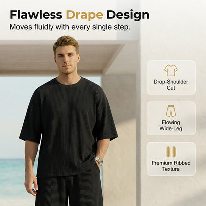 ⏳🔥LIMITED-TIME 50% OFF! 👕 Men’s Modern Casual Pleated Tracksuit – Stylish, Comfortable & Trendy ✨