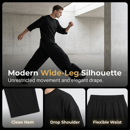 ⏳🔥LIMITED-TIME 50% OFF! 👕 Men’s Modern Casual Pleated Tracksuit – Stylish, Comfortable & Trendy ✨