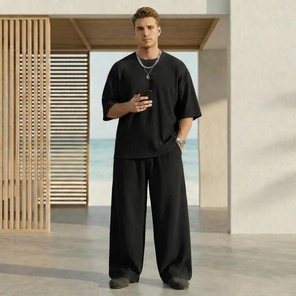 ⏳🔥LIMITED-TIME 50% OFF! 👕 Men’s Modern Casual Pleated Tracksuit – Stylish, Comfortable & Trendy ✨