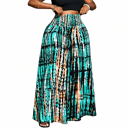 Women's Smocked High Waist Wide-Leg Pants