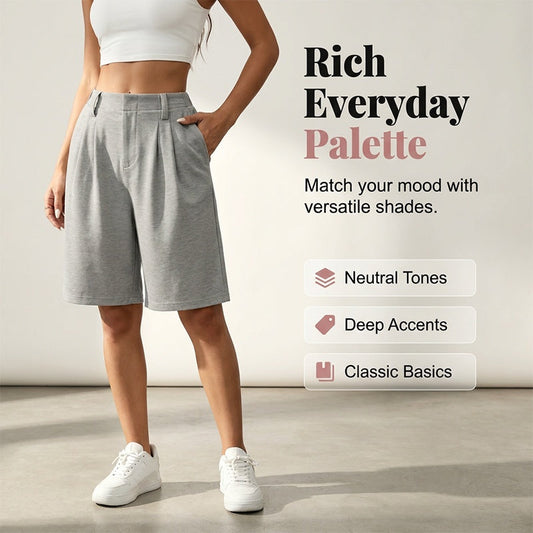 📢📢50% off new arrivals-Women's Casual High-Waist Pleated Shorts