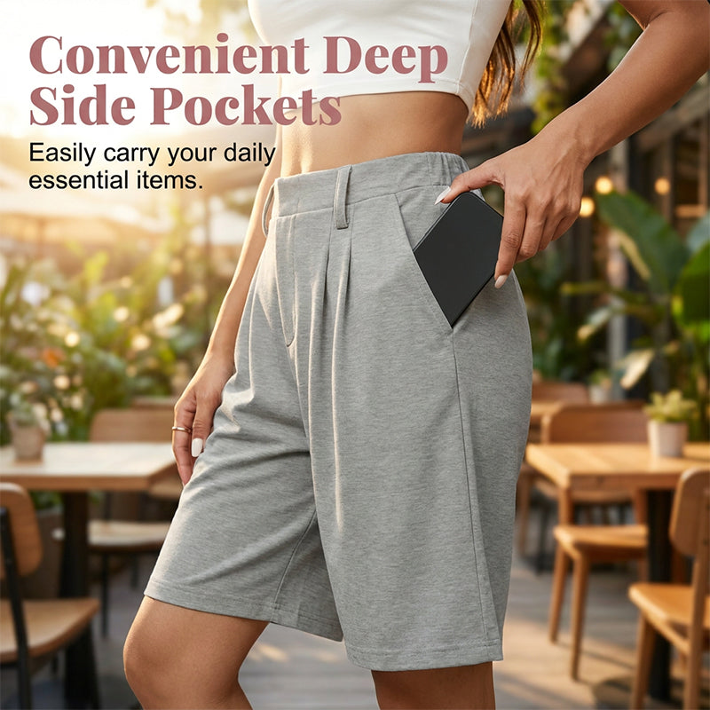 📢📢50% off new arrivals-Women's Casual High-Waist Pleated Shorts
