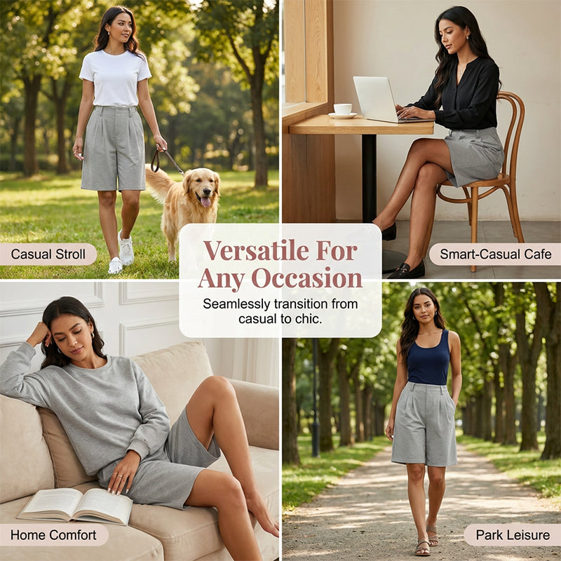 📢📢50% off new arrivals-Women's Casual High-Waist Pleated Shorts