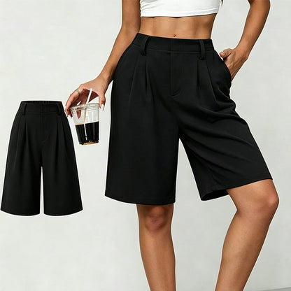 📢📢50% off new arrivals-Women's Casual High-Waist Pleated Shorts