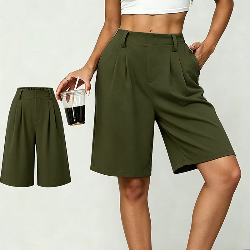 📢📢50% off new arrivals-Women's Casual High-Waist Pleated Shorts