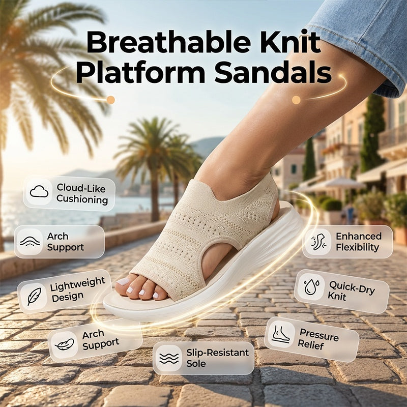 👡✨ Sandália feminina em malha respirável com plataforma leve e confortável para o verão