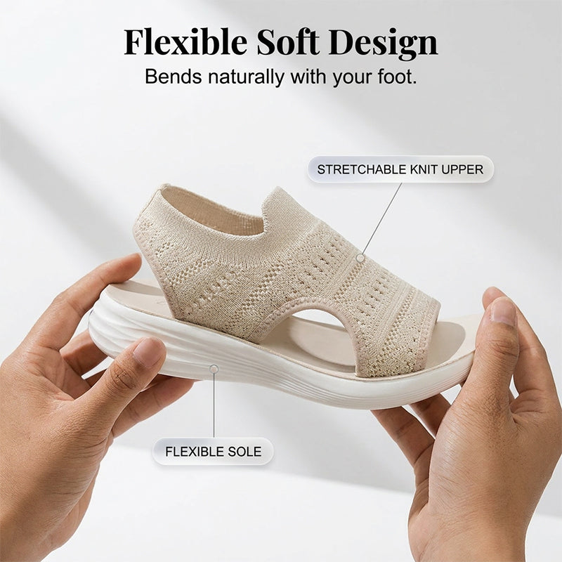 👡✨ Sandália feminina em malha respirável com plataforma leve e confortável para o verão