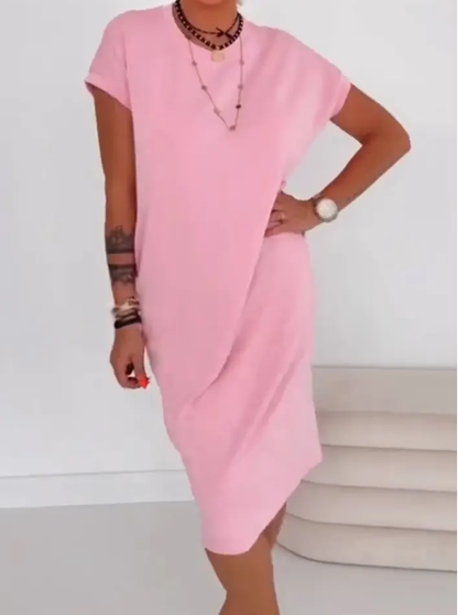 ✨👗 Vestido feminino midi leve e confortável com bolsos para o dia a dia