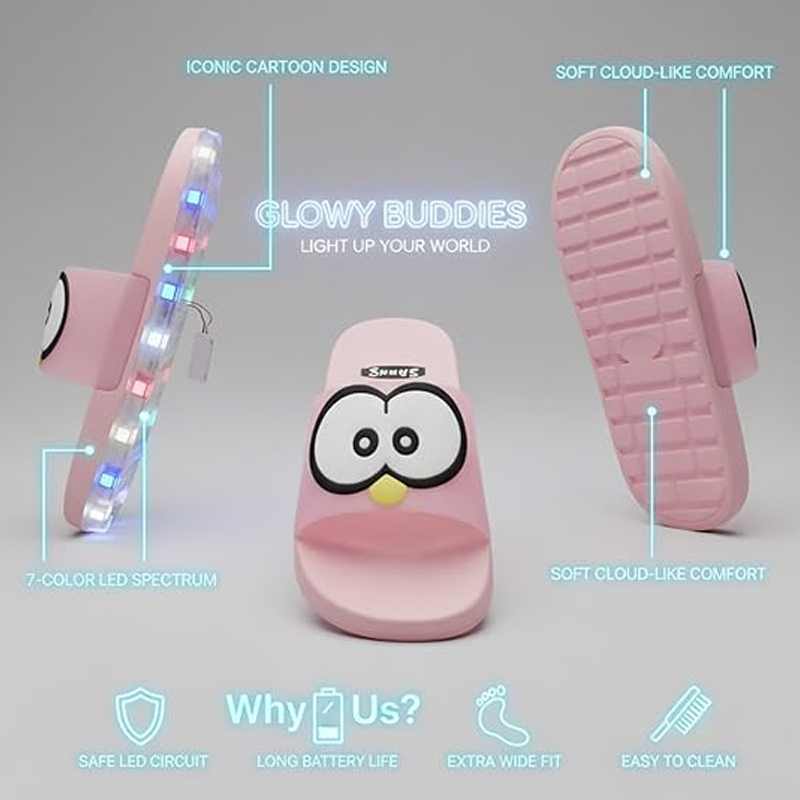 🌟 נעלי בית מצוירות עם תאורת LED 💡✨