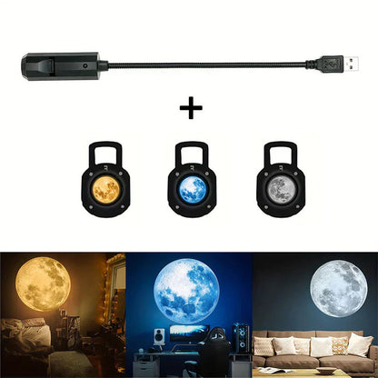 🌌✨ Projetor de luz galáxia e lua USB – transforme seu quarto em um universo mágico