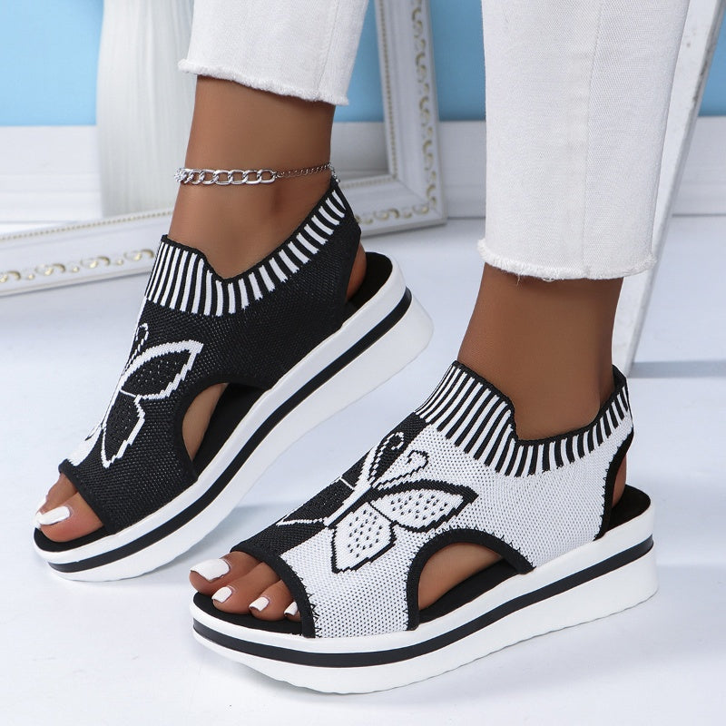 👡✨ Sandália feminina plataforma aberta confortável e respirável ideal para o verão