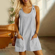 🌺Tuta casual a righe senza maniche da donna, con spalline regolabili