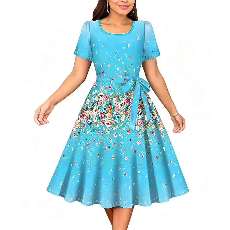 ✨👗 Vestido floral elegante feminino estampa moderna e caimento em A