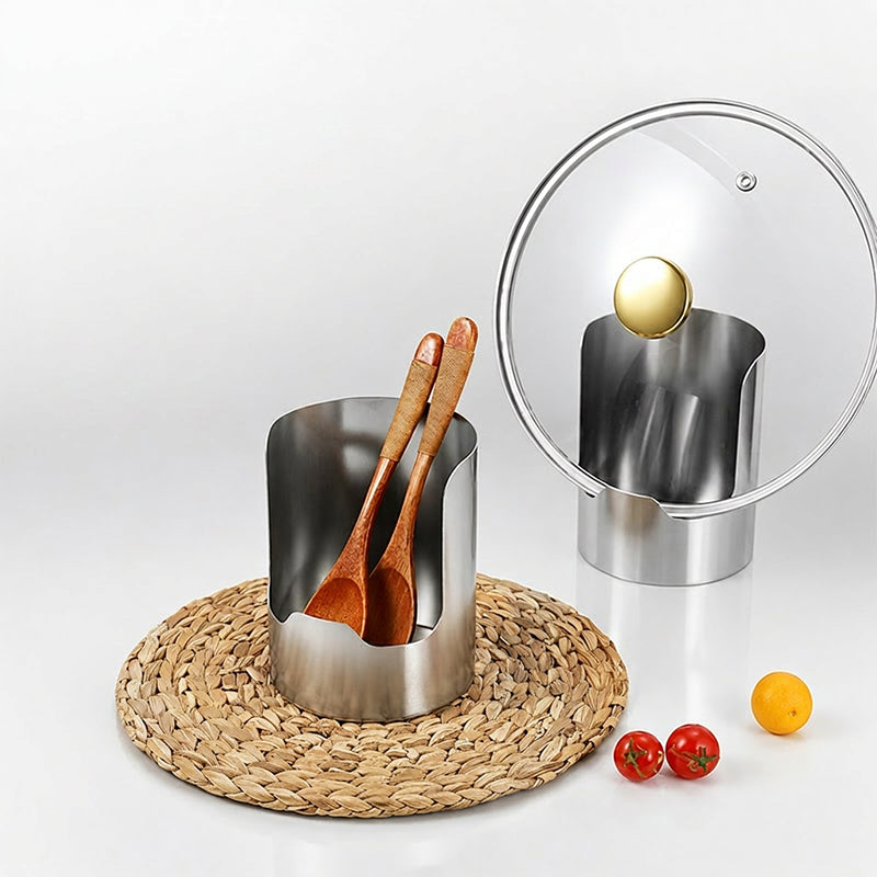 🍳🧑‍🍳 50% DE DESCONTO! Porta Utensílios de Cozinha Multifuncional – Acomoda tampas de panelas, espátulas e tábuas de corte. Aço inoxidável reforçado, economiza espaço. 🛡️✨