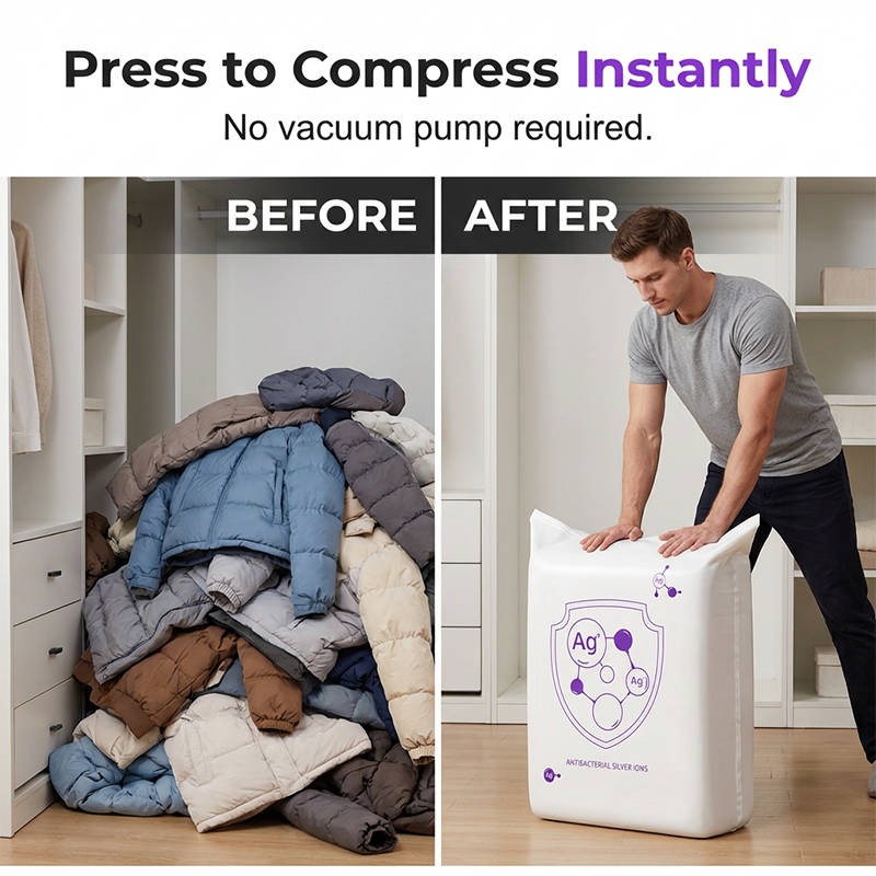 📦✨ Saco de compressão para roupas e edredons – economize até 80% de espaço no armário