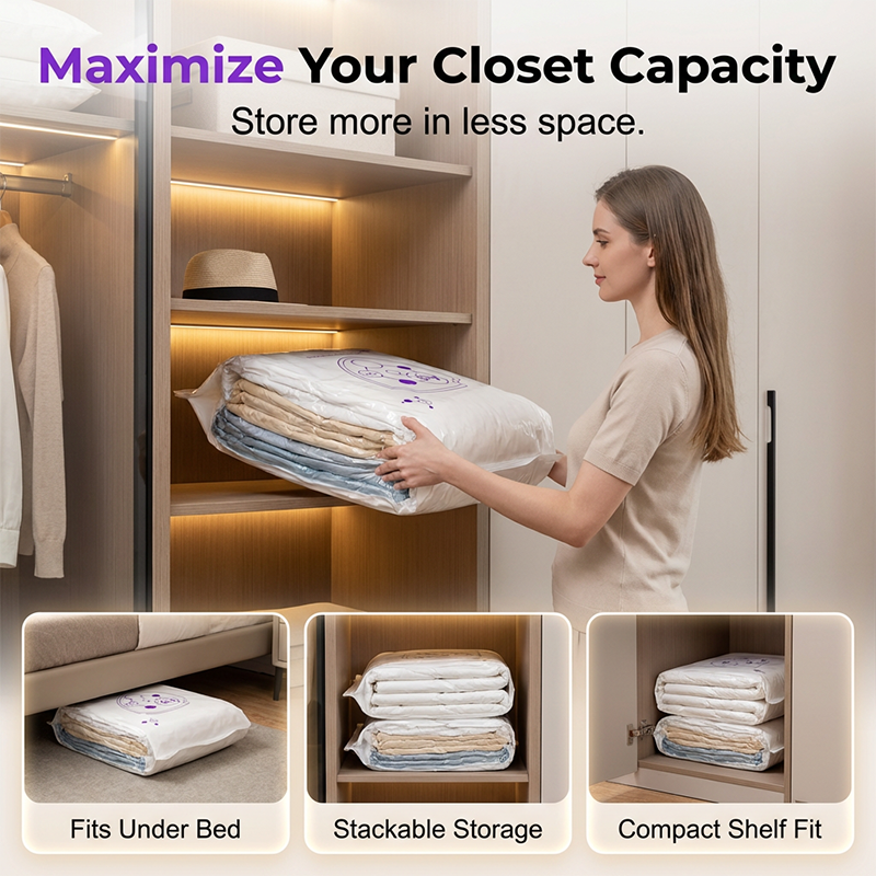 📦✨ Saco de compressão para roupas e edredons – economize até 80% de espaço no armário