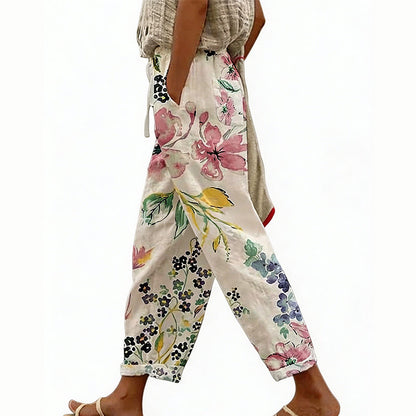 🌸👖 Calça curta floral leve e respirável perfeita para o verão e uso diário