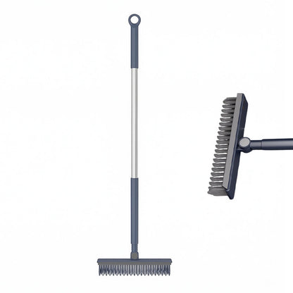 🧼✨ Escova de limpeza de piso 2 em 1 com cabo longo e rodo – limpeza fácil sem esforço