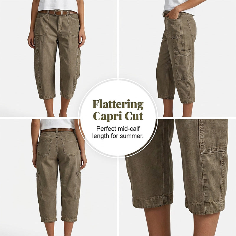 ✨👖 Calça cargo capri feminina confortável – estilo e praticidade para o dia a dia