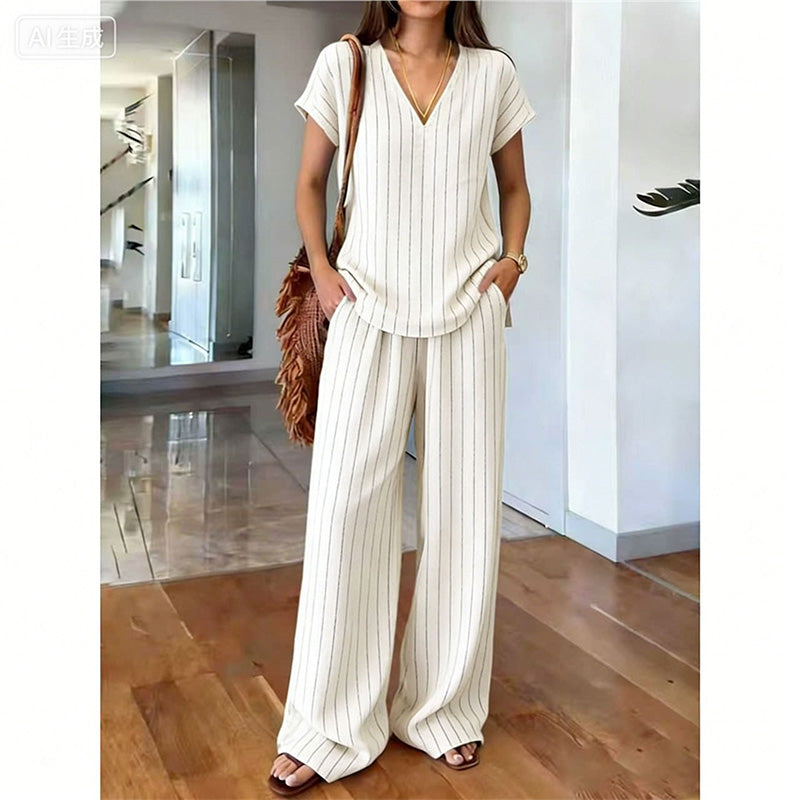 👗 50% DE DESCONTO POR TEMPO LIMITADO! ✨ Conjunto de blusa e calça estampadas para mulheres – Estampas boho, corte folgado, pronto para as férias 🌴