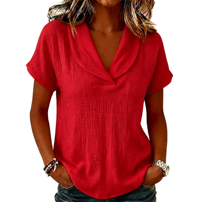 ✨👚 Blusa feminina decote em V leve e respirável confortável para o dia a dia