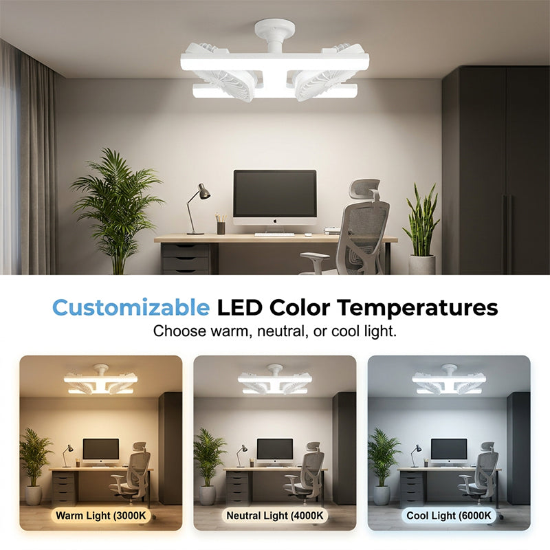 ✨💡 Ventilador de teto duplo LED E27 – iluminação + ventilação potente 2 em 1