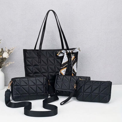 ✨👜 Conjunto feminino 4 bolsas acolchoadas elegante e versátil para o dia a dia