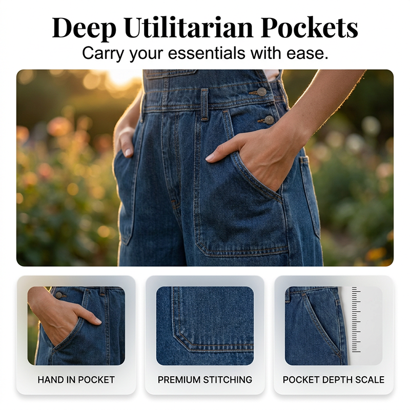 ✨👖 Macacão jeans vintage feminino confortável e estiloso para uso diário
