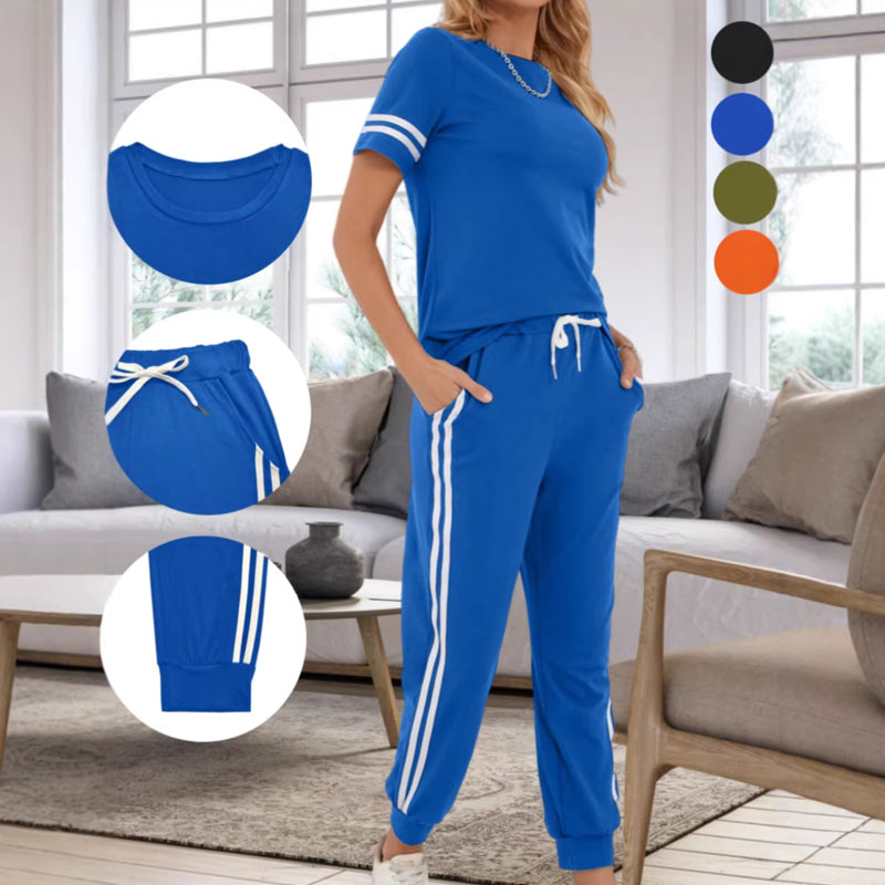 👗✨ Conjunto de moletom feminino de duas peças confortável e estiloso para uso diário