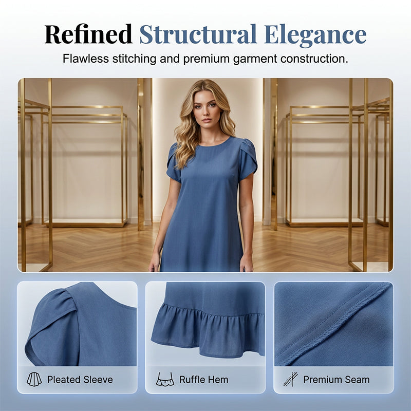 👗💙 Vestido jeans com babado feminino – conforto, estilo e elegância no dia a dia