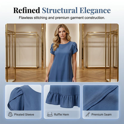 👗💙 Vestido jeans com babado feminino – conforto, estilo e elegância no dia a dia
