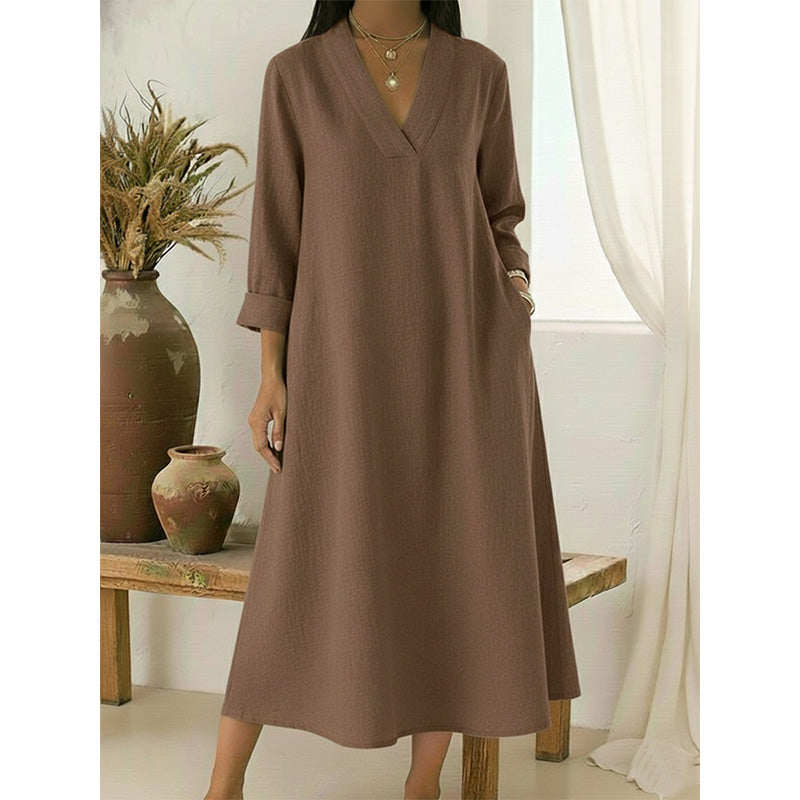 ✨👗 Vestido de algodão e linho feminino – leve, elegante e respirável