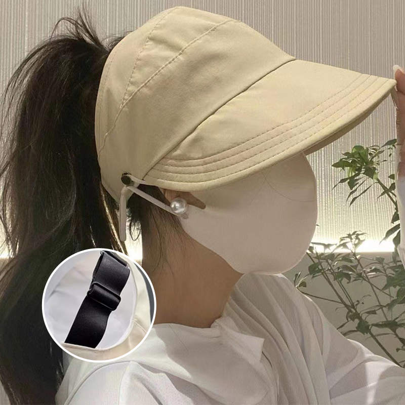 ⏳50% de desconto por tempo limitado⏰Chapéu de sol tipo meio boné de aba larga com fecho de gancho👒☀️