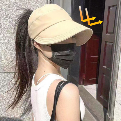 ⏳50% de desconto por tempo limitado⏰Chapéu de sol tipo meio boné de aba larga com fecho de gancho👒☀️