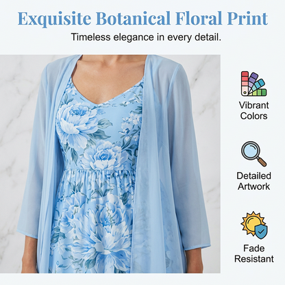 🌸Novidades e Mais Vendidos – Conjunto elegante de vestido floral de duas peças para mulheres🌸