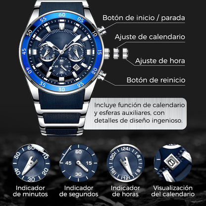 ✨⌚ Relógio masculino de quartzo à prova d’água elegante e multifuncional