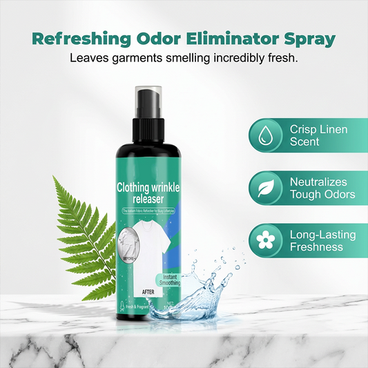 👕✨ Spray Alisador Instantâneo de Roupas – Remove Rugas em Segundos Sem Ferro de Passar