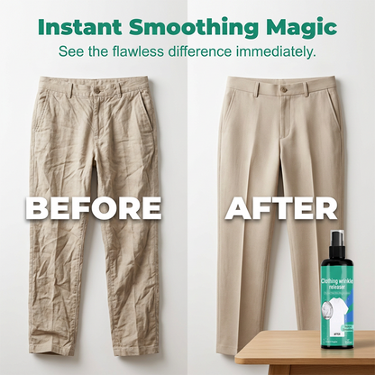 👕✨ Spray Alisador Instantâneo de Roupas – Remove Rugas em Segundos Sem Ferro de Passar