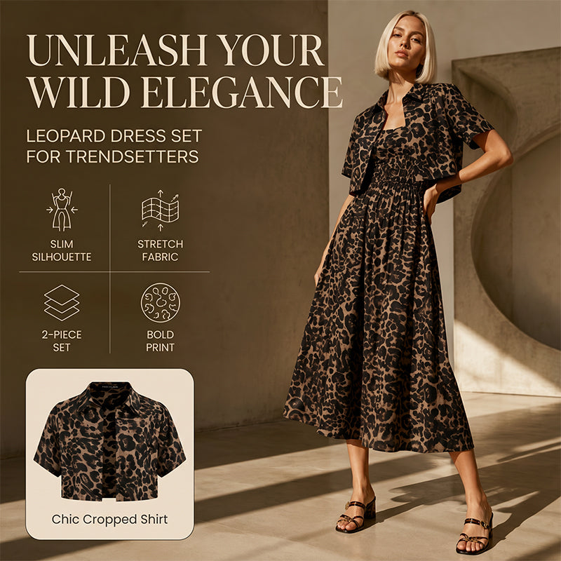 🐆👗 Conjunto feminino 2 peças estampa de leopardo – elegante e moderno