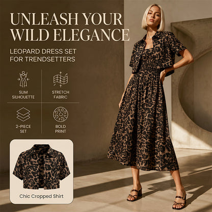 🐆👗 Conjunto feminino 2 peças estampa de leopardo – elegante e moderno