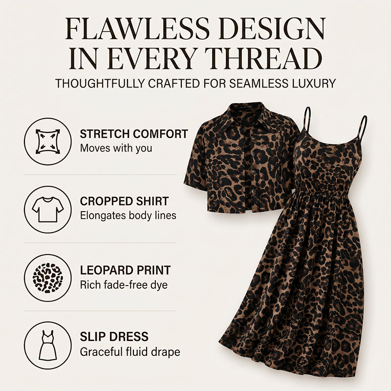 🐆👗 Conjunto feminino 2 peças estampa de leopardo – elegante e moderno