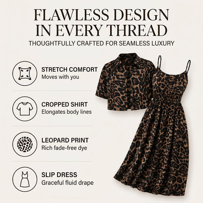 🐆👗 Conjunto feminino 2 peças estampa de leopardo – elegante e moderno