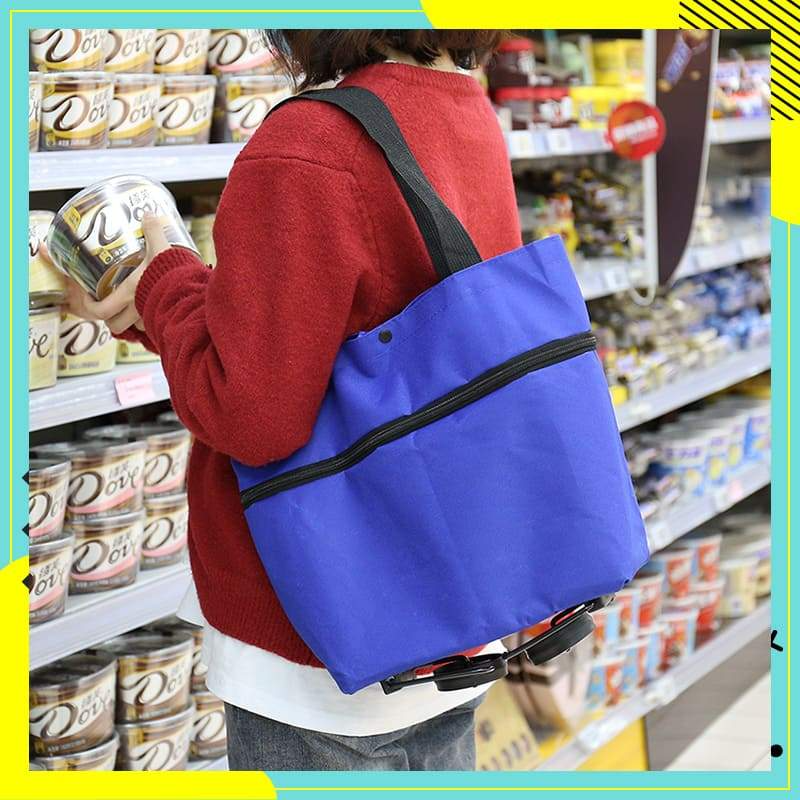 🛒✨ Carrinho de Compras Dobrável 2 em 1 – Leve, Espaçoso e Perfeito Para Facilitar Suas Compras