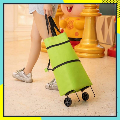 🛒✨ Carrinho de Compras Dobrável 2 em 1 – Leve, Espaçoso e Perfeito Para Facilitar Suas Compras