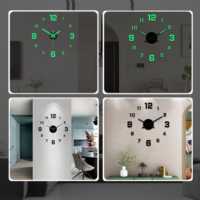 🕒 Relógio de Parede 3D Acrílico Luminoso – Decoração Moderna com Efeito Profundo e Instalação Sem Furos