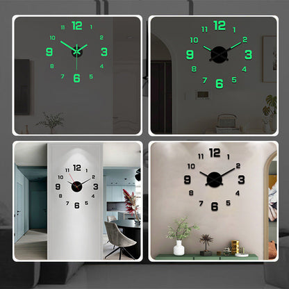 🕒 Relógio de Parede 3D Acrílico Luminoso – Decoração Moderna com Efeito Profundo e Instalação Sem Furos
