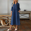 👗💙 Vestido longo jeans plus size com botões – conforto e estilo para todas as ocasiões
